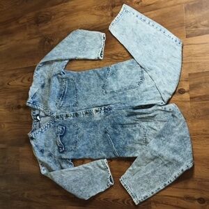BDG Distressed Colored Blue V Neck Cotton Utility Union Suit LLL